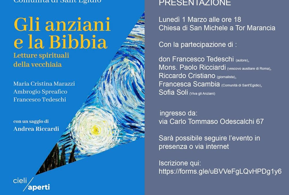 “Gli anziani e la Bibbia”. Presentazione 1 marzo ore 18. In live streaming